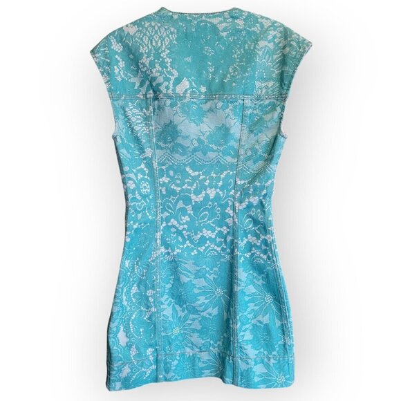 GANNI Denim Mini Blazer Dress Organic Cotton XS Romantic Girly - Picture 7 of 13